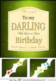 8x8 Birthday DARLING Champagne Label Scalloped Corner