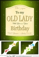 8x8 Birthday OLD LADY Champagne Label Scalloped Corner