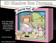 3D Cute Girlz Diorama Shadow Box Card Mini Kit - Liz has a Bunch of Pretty Flowers