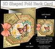 3D Shaped No-Hole Fold Back Pretty Floral Card with Pyramage Mini Kit - Butterfly & Roses
