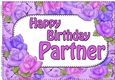 A4 Happy Birthday PARTNER Time for Roses Card Topper