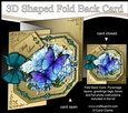 3D Shaped No-Hole Fold Back Pretty Floral Card with Pyramage Mini Kit - Butterfly Blues