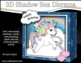 3D Diorama Shadow Box Card Mini Kit - Cute Little Unicorn Rainbow