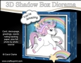 3D Diorama Shadow Box Card Mini Kit - Cute Little Unicorn Sparkle