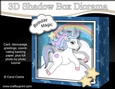 3D Diorama Shadow Box Card Mini Kit - Cute Little Unicorn Magic