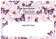 Large DL Happy Birthday TEACHER Floral Butterflies insert