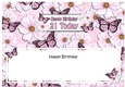 Large DL Happy Birthday 21 TODAY Floral Butterflies insert