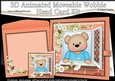 3D Animated Moveable Wobble Head Card Kit - Through the Window Cute Little Austin Bear