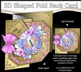 3D Shaped No-Hole Fold Back Pretty Floral Card with Pyramage Mini Kit - Butterfly & Flowers