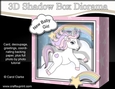 3D Diorama Shadow Box Card Mini Kit - Cute Little Baby Unicorn Sparkle