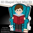 3D Shaped Card Kit - Man reads a Good Book