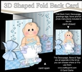 3D Shaped No-Hole Fold Back Card Kit - Bathtub Buddies - Cute Little Baby Boy Issac