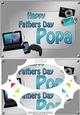 A5 Happy Fathers Day POPA Gadgets n Gizmos Scallop Corners & Pyramage