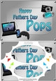 A5 Happy Fathers Day POPS Gadgets n Gizmos Scallop Corners & Pyramage