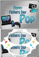 A5 Happy Fathers Day POP Gadgets n Gizmos Scallop Corners & Pyramage
