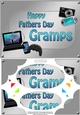 A5 Happy Fathers Day GRAMPS Gadgets n Gizmos Scallop Corners & Pyramage