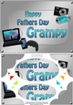 A5 Happy Fathers Day GRAMPY Gadgets n Gizmos Scallop Corners & Pyramage