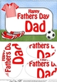 A5 Happy Fathers Day DAD Football Oval Pyramage Topper