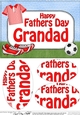A5 Happy Fathers Day GRANDAD Football Oval Pyramage Topper