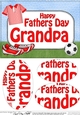 A5 Happy Fathers Day GRANDPA Football Oval Pyramage Topper