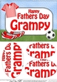 A5 Happy Fathers Day GRAMPY Football Oval Pyramage Topper