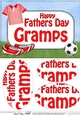 A5 Happy Fathers Day GRAMPS Football Oval Pyramage Topper