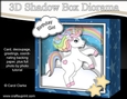 3D Diorama Shadow Box Card Mini Kit - Cute Little Unicorn Rainbow