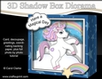 3D Diorama Shadow Box Card Mini Kit - Cute Little Unicorn Sparkle