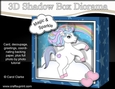 3D Diorama Shadow Box Card Mini Kit - Cute Little Unicorn Magic