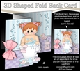 3D Shaped No-Hole Fold Back Card Kit - Bathtub Buddies - Cute Little Toddler Girl Maya