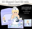 3D Shaped Card Kit - Bathtub Buddies - Cute Little Boy Finnegan has a Bubble Bath