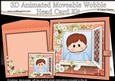 3D Animated Moveable Wobble Head Card Kit - Through the Window Cute Little Boy Craige