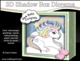 3D Diorama Shadow Box Card Mini Kit - Cute Little Baby Unicorn Rainbow