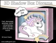 3D Diorama Shadow Box Card Mini Kit - Cute Little Baby Unicorn Sparkle