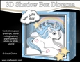3D Diorama Shadow Box Card Mini Kit - Cute Little Baby Unicorn Blueberry