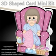 3D Shaped Card Kit - Older Lady reads the Newspaper