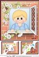 8 x 8 Scalloped Corner Topper - Through the Window - Cute Boy