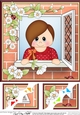 8 x 8 Scalloped Corner Topper - Through the Window - Cute Teen