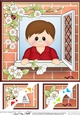 8 x 8 Scalloped Corner Topper - Through the Window - Cute Teen