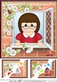 8 x 8 Scalloped Corner Topper - Through the Window - Lady
