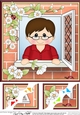 8 x 8 Scalloped Corner Topper - Through the Window - Man