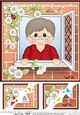 8 x 8 Scalloped Corner Topper - Through the Window - Older Man