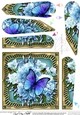 Flowers & Butterfly in a Gold Frame Fan Pyramage Topper