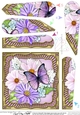 Flowers & Butterfly in a Gold Frame Fan Pyramage Topper