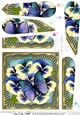 Flowers & Butterfly in a Gold Frame Fan Pyramage Topper