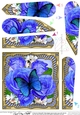 Flowers & Butterfly in a Gold Frame Fan Pyramage Topper
