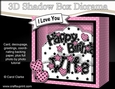 3D Diorama Shadow Box Word Card Mini Kit - Happy Birthday WIFE
