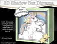 3D Diorama Shadow Box Card Mini Kit - Cute Little Baby Unicorn Rainbow