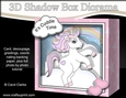 3D Diorama Shadow Box Card Mini Kit - Cute Little Baby Unicorn Sparkle