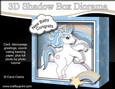 3D Diorama Shadow Box Card Mini Kit - Cute Little Baby Unicorn Blueberry